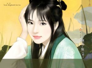 illustration_painting_artwork_of_Chinese_beauty_in_ancient_costume_bi746